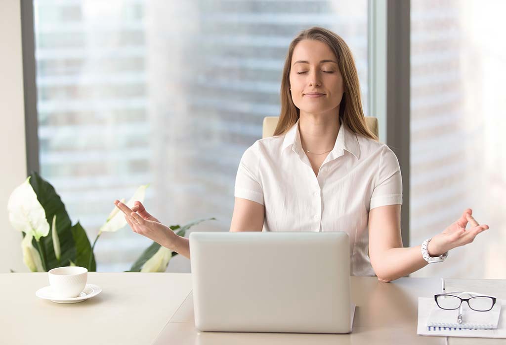 office yoga for tired employees